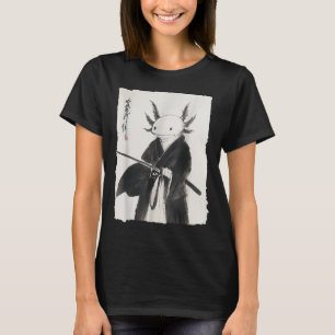 T-shirt Axolotl Samurai Janpanese Vintage Warrier Art Anim