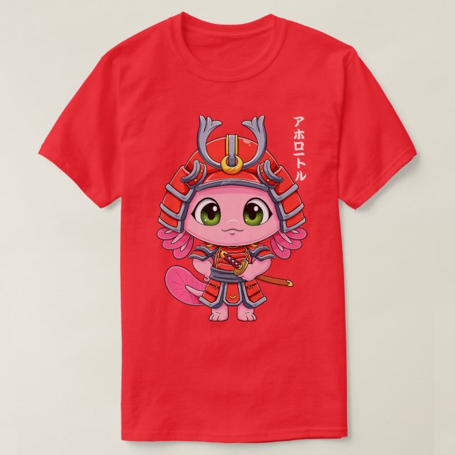 T-shirt Axolotl Samurai Ronin Japonais Marcher Poisson Ani (Design devant)