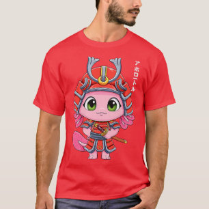 T-shirt Axolotl Samurai Ronin Japonais Marcher Poisson Ani