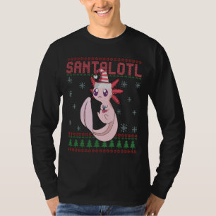 T-shirt Axolotl Santa Chapeau Noël Santalotl Douleur moche