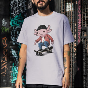 T-shirt Axolotl Skateboarder Ripper Skater Salamander Love