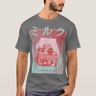 T-shirt Axolotl Strawberry Milk cottage core Kawaii Japan 