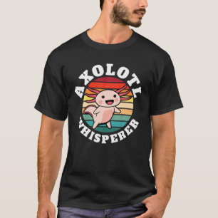 T-shirt Axolotl Whisperer Retro Sunset Kawaii Salamander A