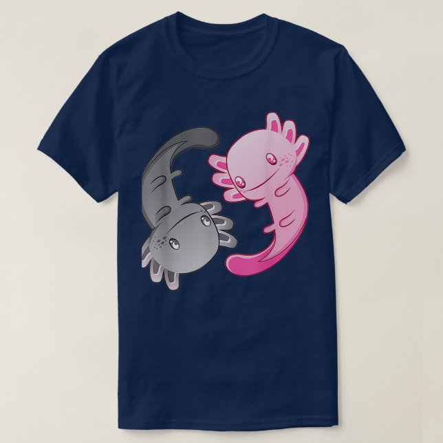 T-shirt Axolotl Yin Yang Drôle cadeau pour les fans d'aqua (Design devant)
