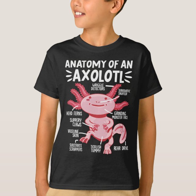 T-shirt Axolotls Anatomy Of An Axolotl Kawaii (Devant)