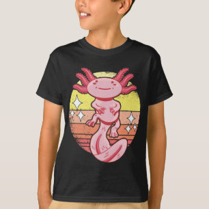 T-shirt Axolotls Coucher de soleil rétro Axolotl Kawaii