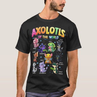 T-shirt Axolotls Du Monde Mignon Kawaii