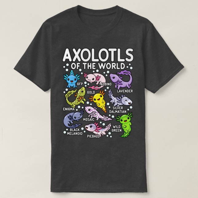 T-shirt Axolotls Du Monde Mignonne Kawaii Axolotl (Design devant)