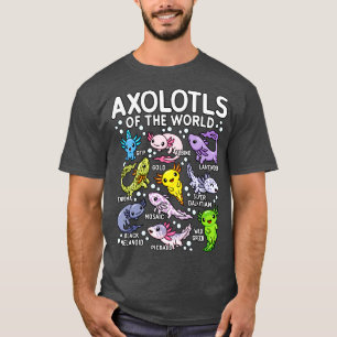 T-shirt Axolotls Du Monde Mignonne Kawaii Axolotl