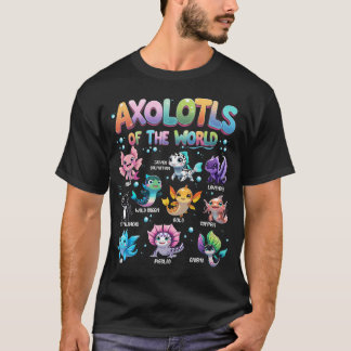 T-shirt Axolotls du monde mignons Kawaii