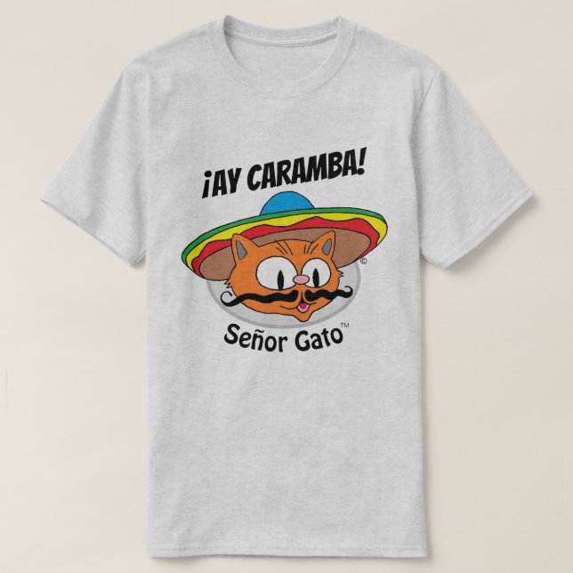 T-shirt AY CARAMBA ! Cartographie Cat Señor Gato™ recto (Design devant)