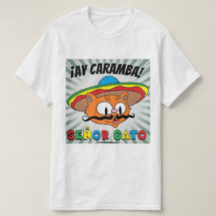 T-shirt ¡Ay Caramba! Señor Gato Chat de Dessin Animé Mexic