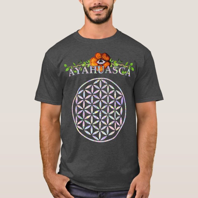 T-shirt Ayahuasca Mandala Fleur de la Géométrie Sacrée de  (Devant)