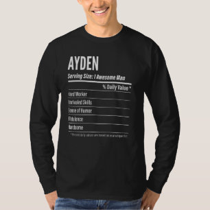 T-shirt Ayden Taille du service Nutrition Étiquette Calori