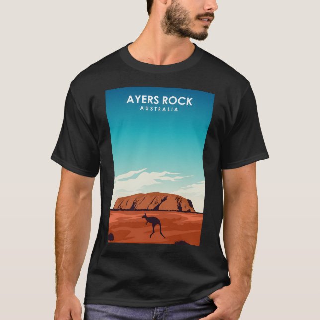 T-shirt Ayers Rock Uluru Australia Travel Poster (Devant)