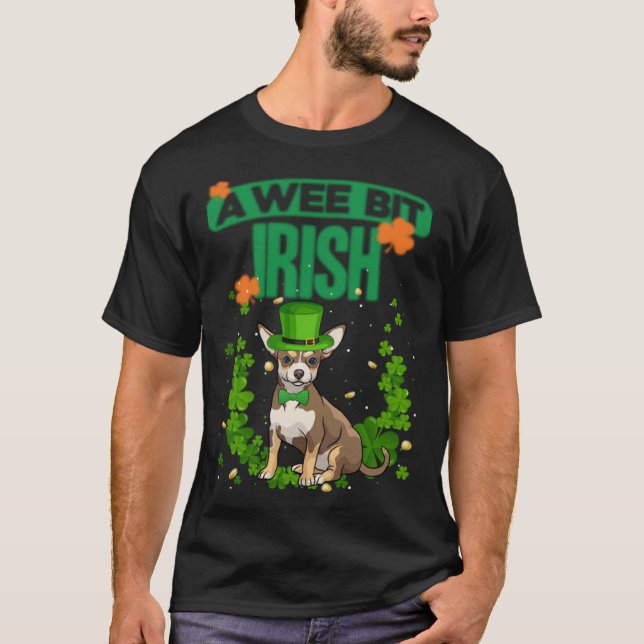 T-shirt Ayez de la chance St Patrick's Day Cute little Chi (Devant)