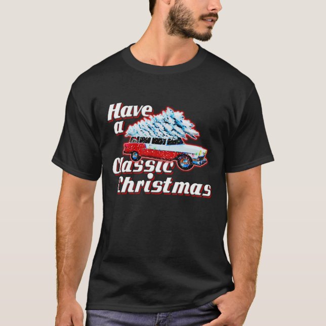 T-shirt Ayez Noël classique 50's Classic Car Noël (Devant)