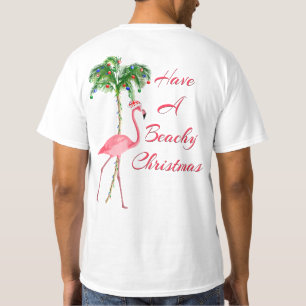T-shirt Ayez Un Flamant rose De Noël En Plage