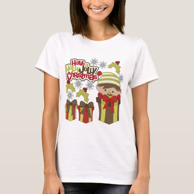 T-shirt Ayez Un Noël Holly Jolly (Devant)