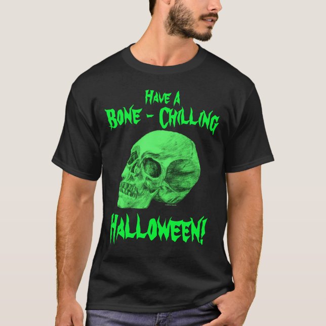 T-shirt Ayez un os - Halloween de refroidissement ! (Devant)