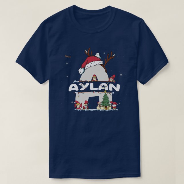 T-shirt Aylan Christmas w Aylan Nom pour les Noël drôles  (Design devant)