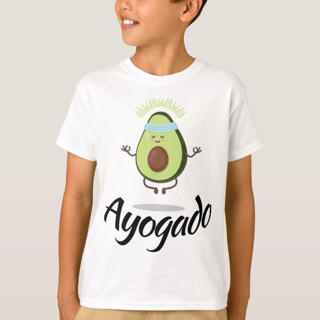 T-shirt Ayogado - Yoga Avocado - Fruit spirituel - Vegan P (Devant)