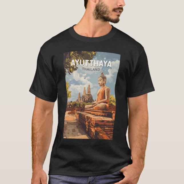 T-shirt Ayutthaya Thaïlande Travel Art Vintage (Devant)
