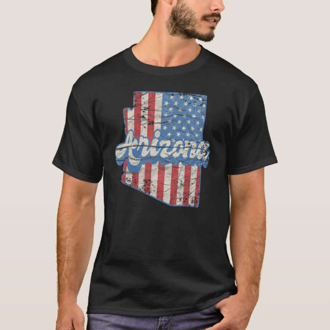 T-shirt Az Arizona Us Drapeau Grand Canyon State Outdoors  (Devant)