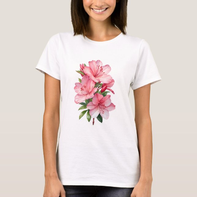T-shirt Azalea peinture aquarelle (Devant)