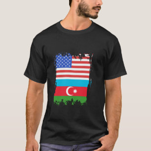 T-shirt Azerbaïdjan Amérique États-Unis Drapeau Azerbaïdja