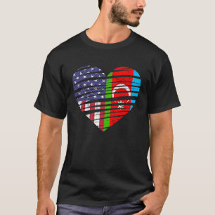 T-shirt Azéri American Gros Coeur USA Patriot Herit