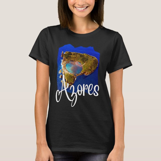 T-shirt Azores Flag Patriotic Portuguese Roots Azores Souv (Devant)