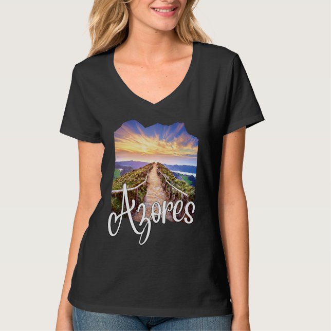 T-shirt Azores Souvenirs Portuguese Roots Azores (Devant)