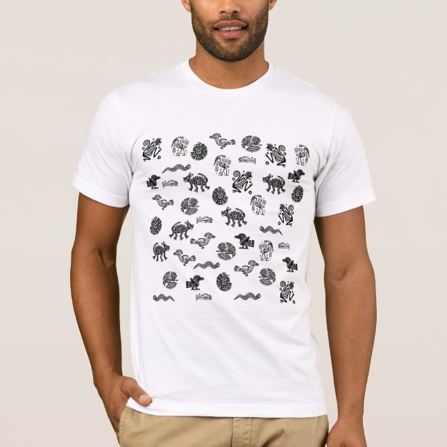 T-shirt Aztec figures of animals (Devant)