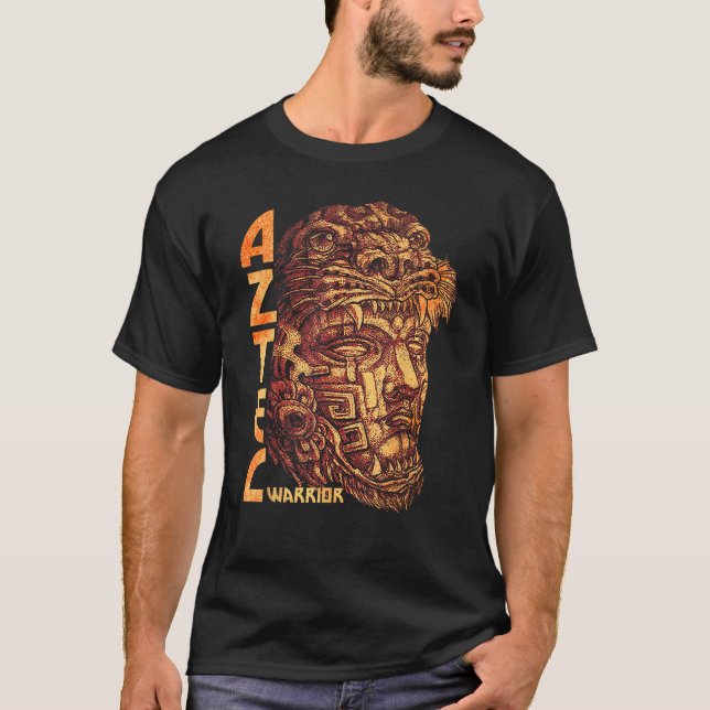 T-shirt Aztec Guerrier Roi Mexicain Art Amérindien Mayas (Devant)