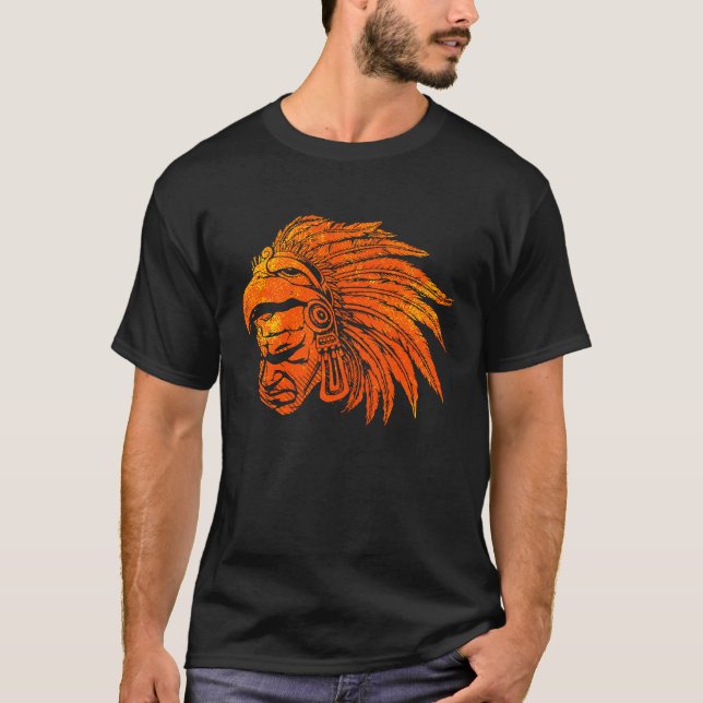 T-shirt Aztec Guerrier Roi Mexique Aztec Mayas 4 (Devant)