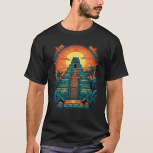T-shirt Aztec Inka Maya Mystic Jungle Temple Pyramide Grap
