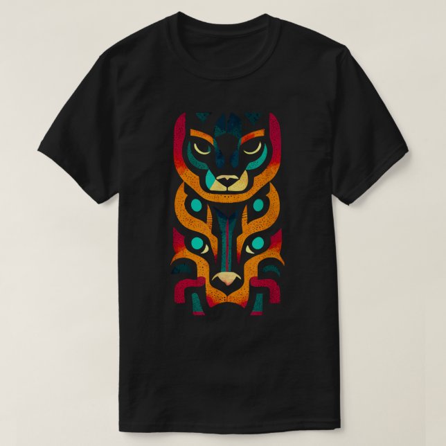 T-shirt Aztec Jaguar Guerrier antique Mythol mexicain auto (Design devant)