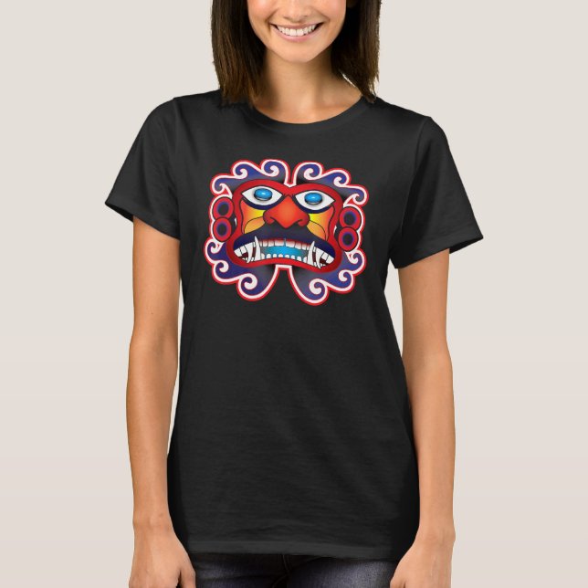 T-shirt Aztec Maya Soleil Dieu visage (Devant)