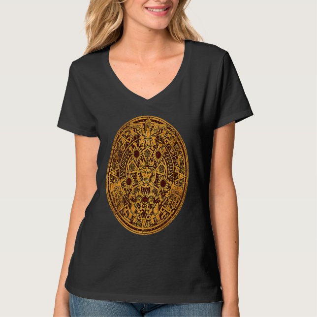 T-shirt Aztec Mayas Aztec Calendrier Mexique 1 (Devant)