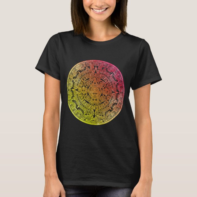 T-shirt Aztec Mayas Aztec Calendrier Mexique Histoire (Devant)
