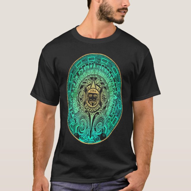 T-shirt Aztec Mayas Aztec Calendrier Mexique Histoire 1 (Devant)