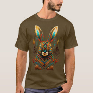 T-shirt Aztec Rabbit Azteca Art Indigène Mexique Style An