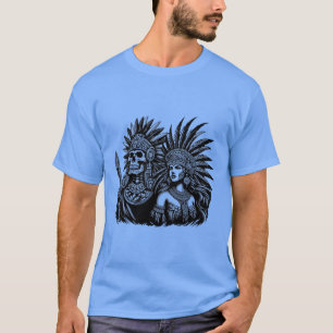 T-shirt Aztec Skeleton Warrior avec Princess