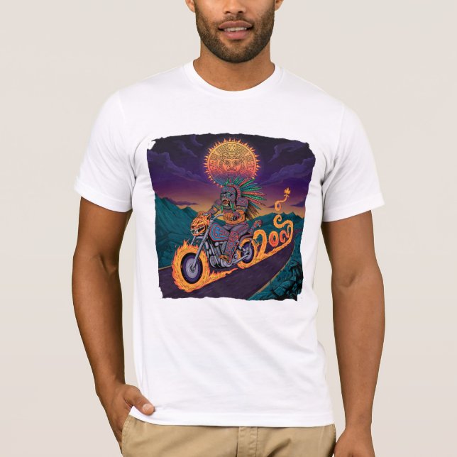 T-shirt Aztec Warrior | Serpent et Jaguar Art (Devant)