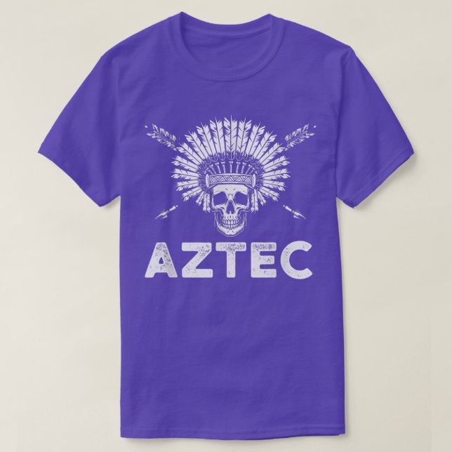 T-shirt Aztec Warrior Skull Skeleton ancienne civilisation (Design devant)
