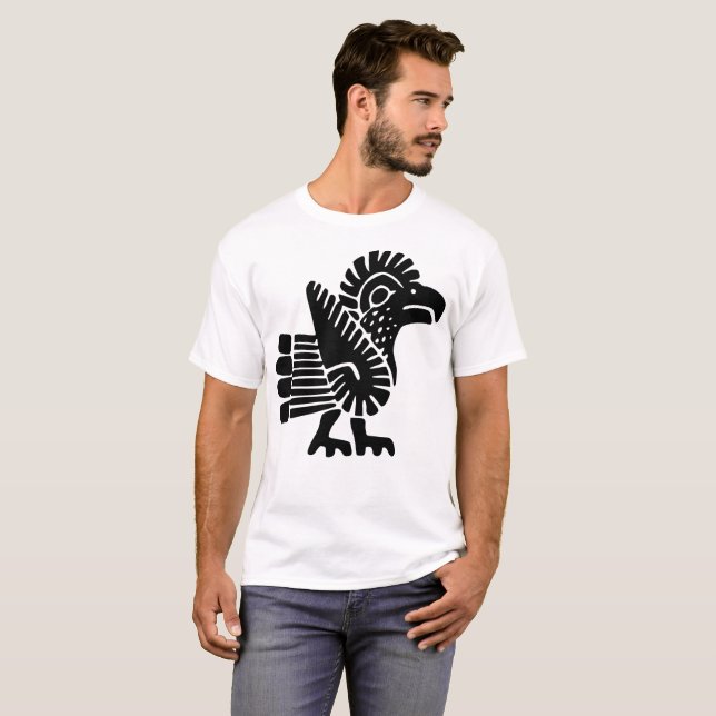 T-shirt aztèque d'illustration d'Eagle (Devant entier)