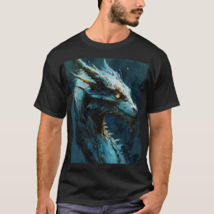 T-shirt Azure Guardian : Fierce Dragon Art