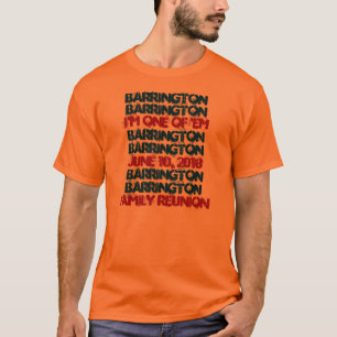 T-shirt B003 orange et noir de la Réunion de famille faite