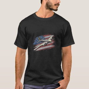 T-shirt B17 Bombardier 2ème guerre mondiale Avion Drapeau